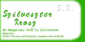 szilveszter krosz business card